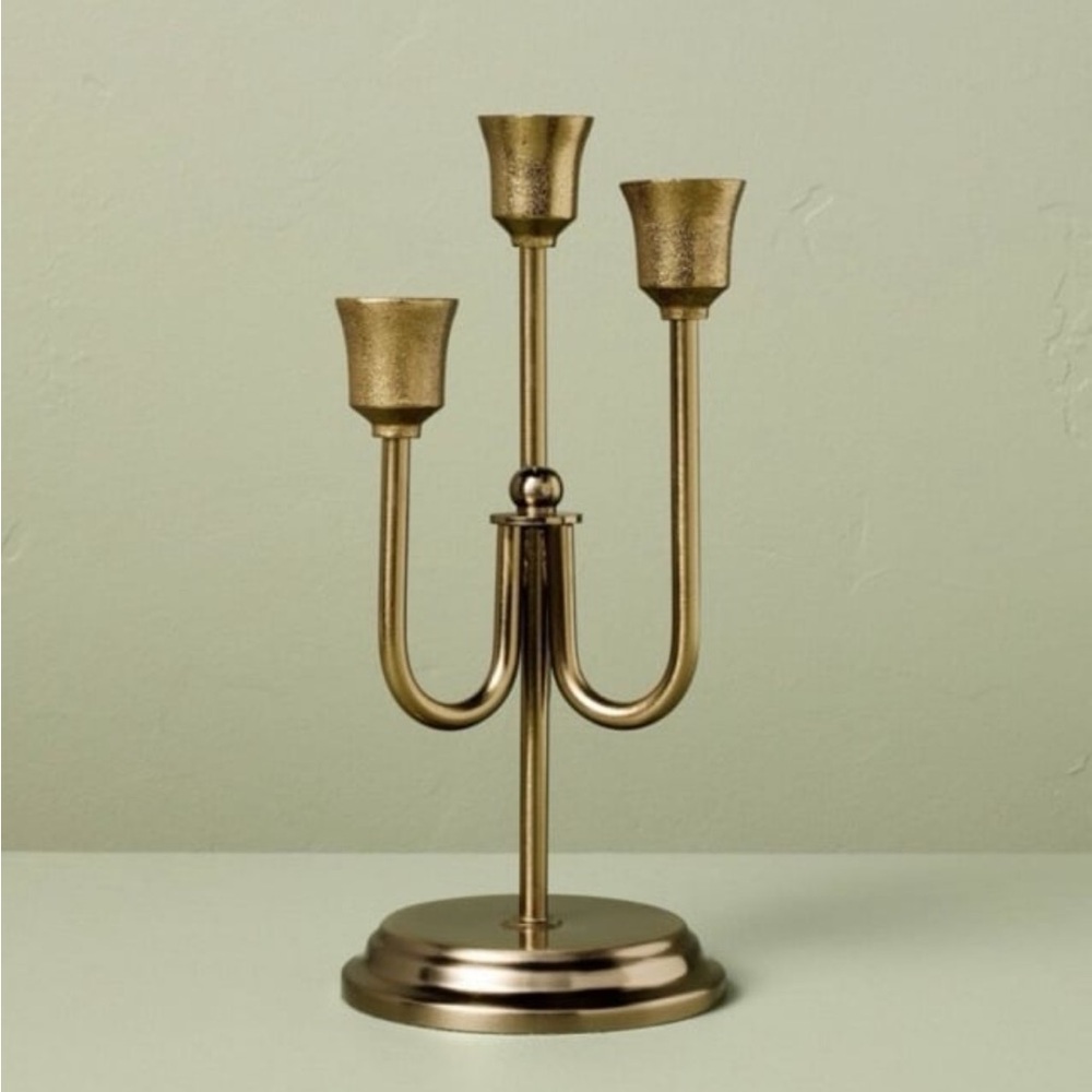 Staggered Metal Taper Candelabra Antique Brass - Hearth & Hand with Magnolia